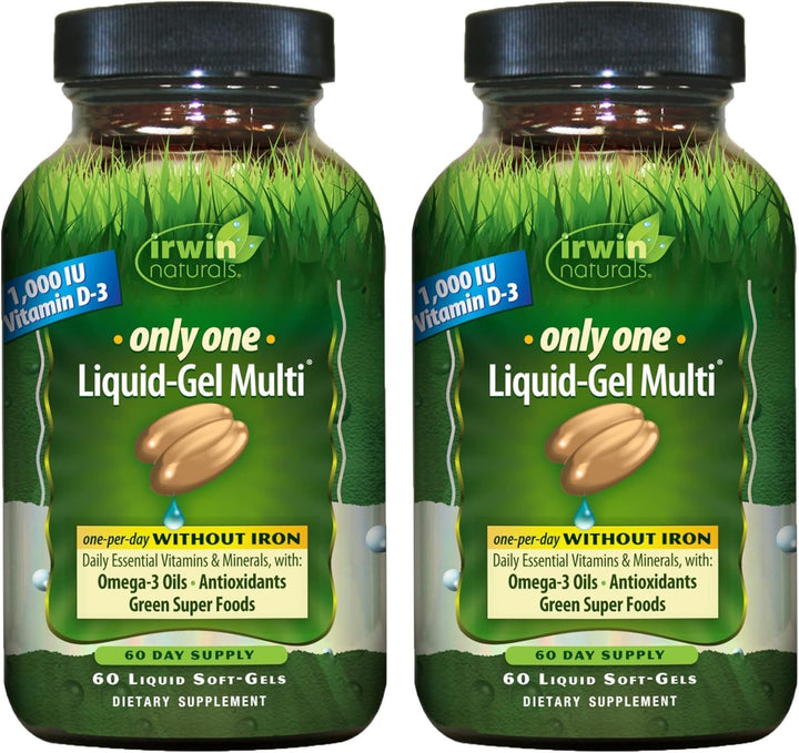 Irwin Naturals Only One Liquid Gel Multi Sin Hierro \u2013 60 Geles...