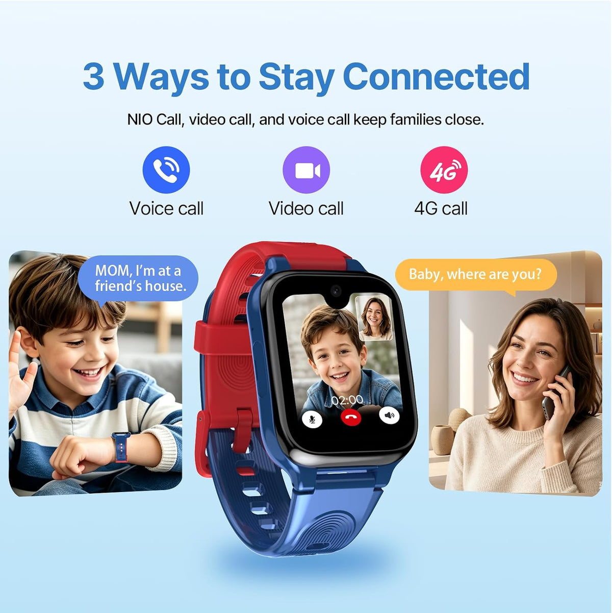 Reloj inteligente K9 para niños con rastreador GPS, voz y videollamada AI, AMOLED de 1.78 pulgadas, reloj inteligente 4G con SOS, controles parentales, modo escolar, reloj inteligente