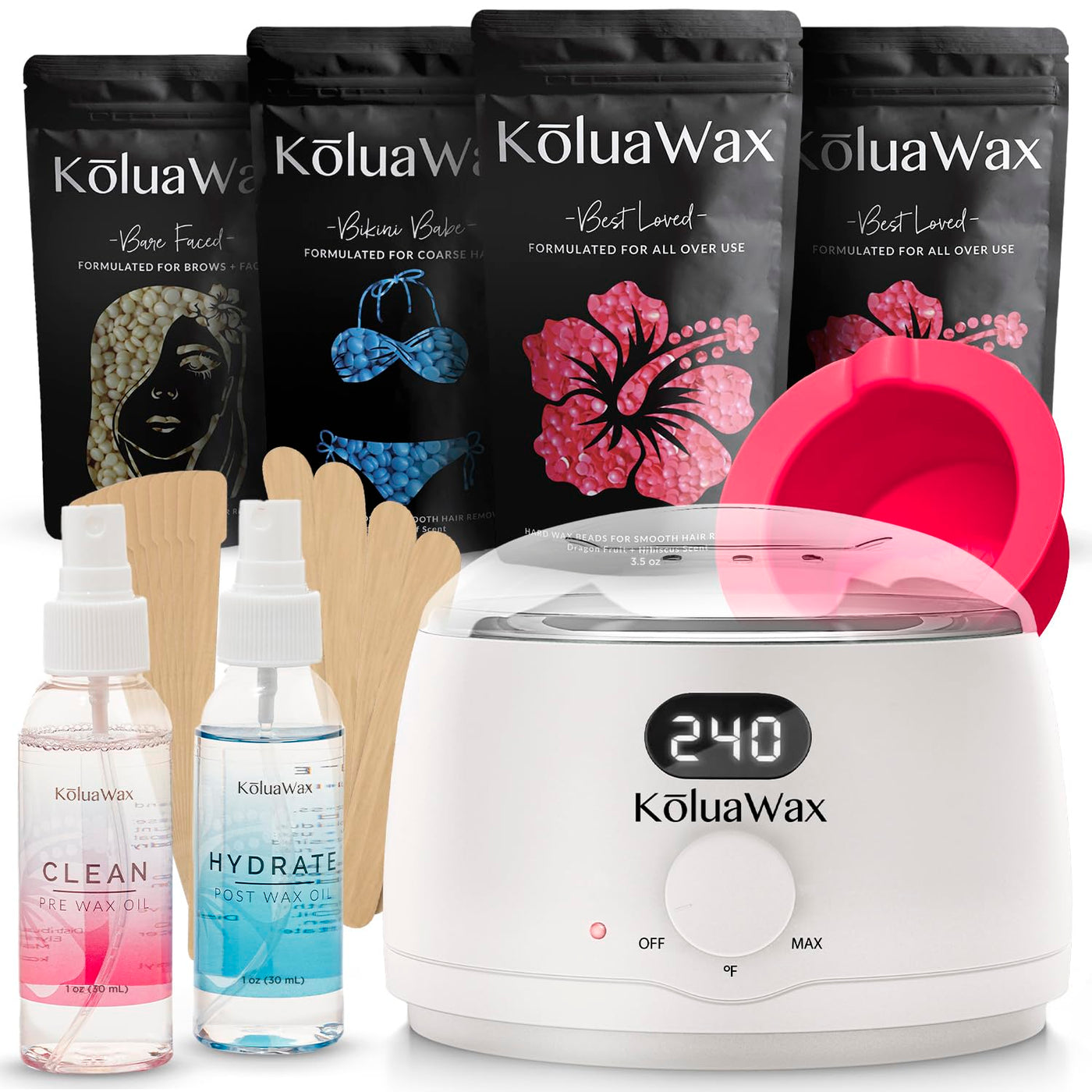 KoluaWax Kit de cera prémium para mujeres, apto para principiantes,...
