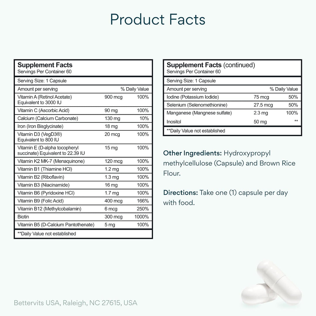 Bettervits Multivitamínico para mujeres y hombres | Multivitamínico...