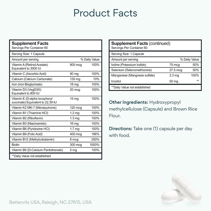 Bettervits Multivitamínico para mujeres y hombres | Multivitamínico...