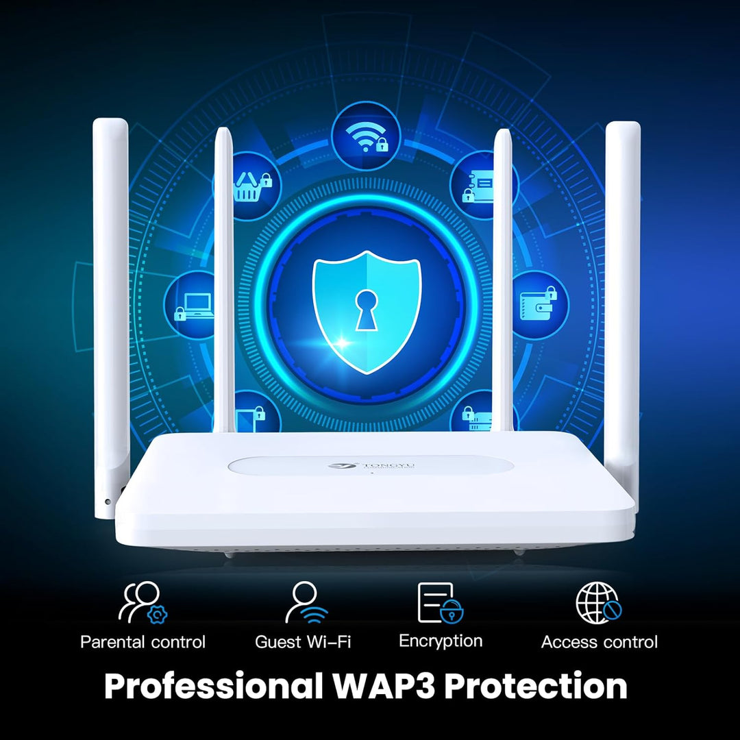 Tongyu AX1800 WiFi 6 Router de doble banda Gigabit inalámbrico 5GHz...