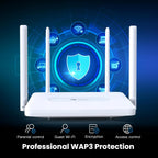 Tongyu Router AX1800 WiFi 6, router de Internet inalámbrico de doble banda de 1200 Mbps
