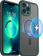 ImpactStrong Protector Magnético Diseñado para Funda iPhone 13 Pro Max [Protección de Cámara] [Probado contra Caídas de Grado Militar] [Compatible con MagSafe] Funda de Teléfono Delgada Translúcida