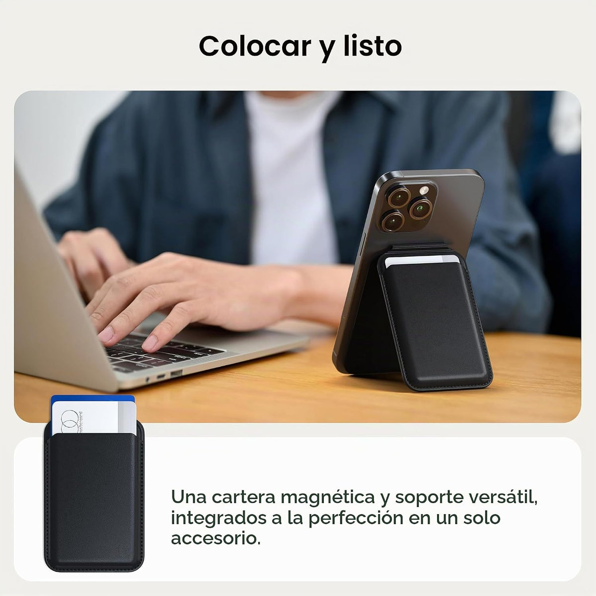Satechi Cartera magnética Magsafe, soporte para tarjetas de doble solapa, 4 ranuras con paso frontal NFC, accesorio ajustable para teléfono para iPhone 17/16/15/14/13/12, accesorio de viaje