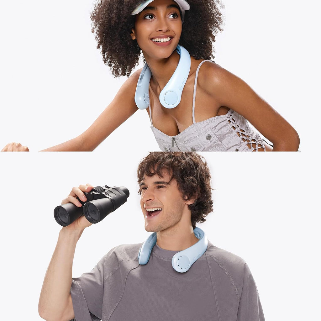 JISULIFE Ventilador de cuello portátil actualizado: collarín manos...