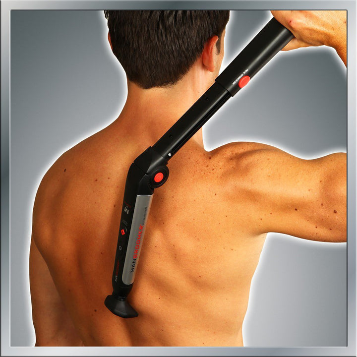 Mangroomer Ultimate Pro Back Shaver con asa 2 cabezas de shock abso...