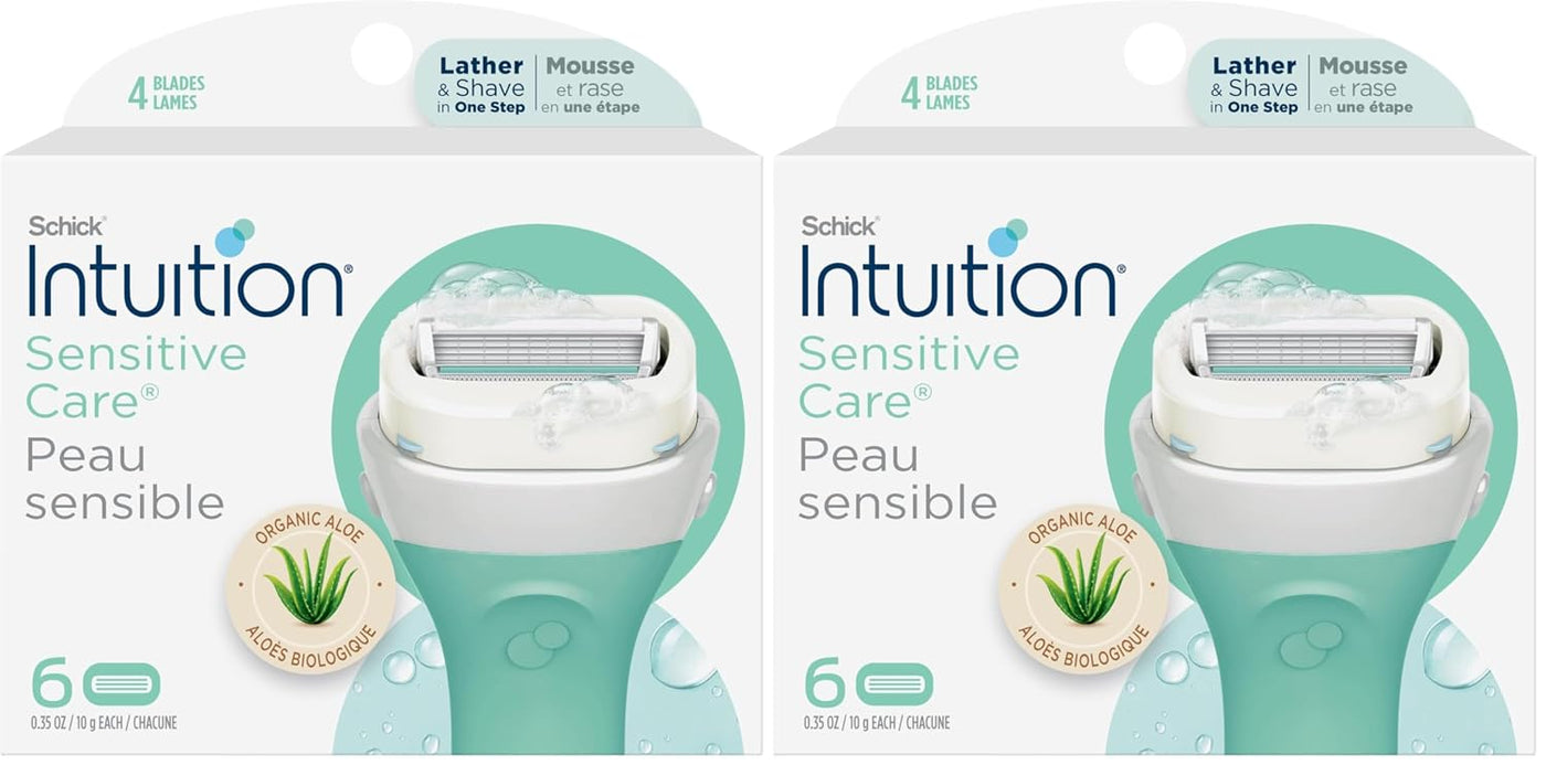 INTUITION Schick - Recambio de cuchillas de afeitar para piel sensi...