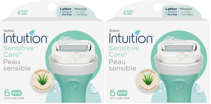 INTUITION Schick - Recambio de cuchillas de afeitar para piel sensi...