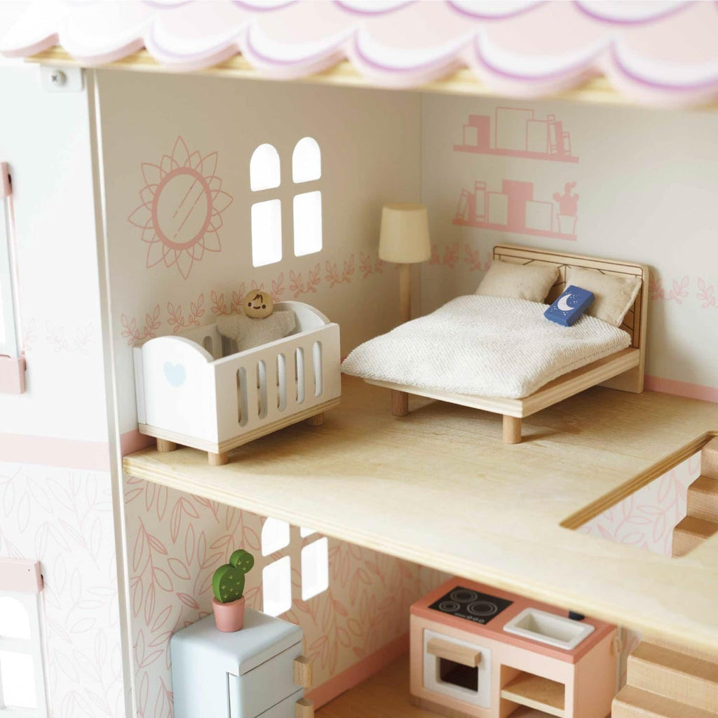 Le Toy Van Wooden Dolls House Full Starter Furniture & Accessories Playset