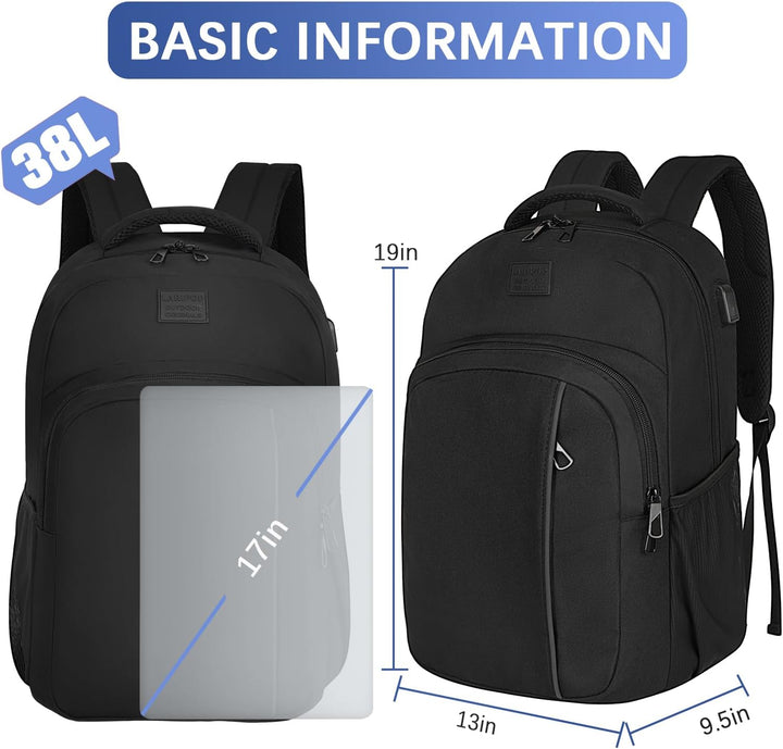 LARIPOP Mochila extra grande, mochila para laptop de negocios de 17...