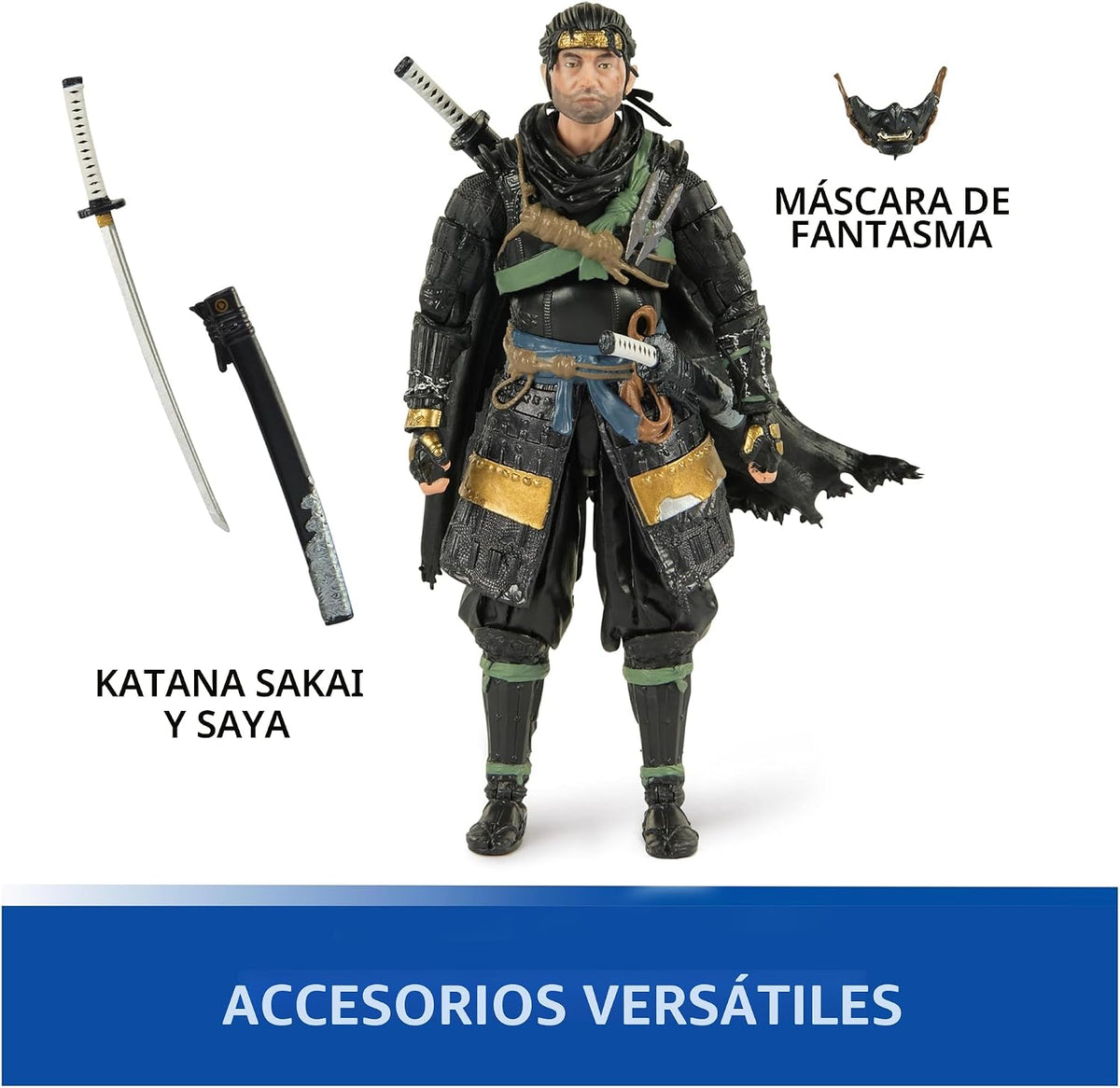 PlayStation, Ghost of Tsushima, figura de acción samurái Jin Sakai de 6 pulgadas
