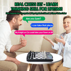 Tablero de ajedrez electrónico Talking Chess Academy, tablero de ajedrez inteligente con sistema de enseñanza de voz, juego de ajedrez para computadora con piezas magnéticas fuertes, 1-2 jugadores, juego de ajedrez electrónico - Viaje portátil simple