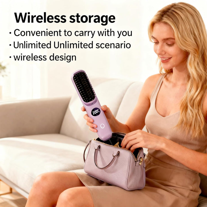 Go Brush Pro 2026 Cepillo alisador de cabello inalámbrico, mini ali...