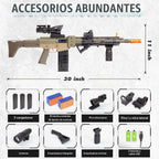Pistolas de juguete realistas de rifle de francotirador para balas Nerf, juego de juguetes de espuma eléctrica con alcance, 120 dardos suaves y 3 revistas, pistola de juguete semiautomática para niños de 8 a 12 años