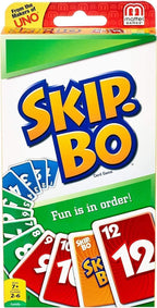 Mattel Juego de cartas Skip-Bo y Skip-Bo, paquete combinado de 2