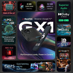 RockTek GX1 4K Reproductor de transmisión de Google TV, Dolby Vision y Atmos, Wi-Fi 6 (renovado)
