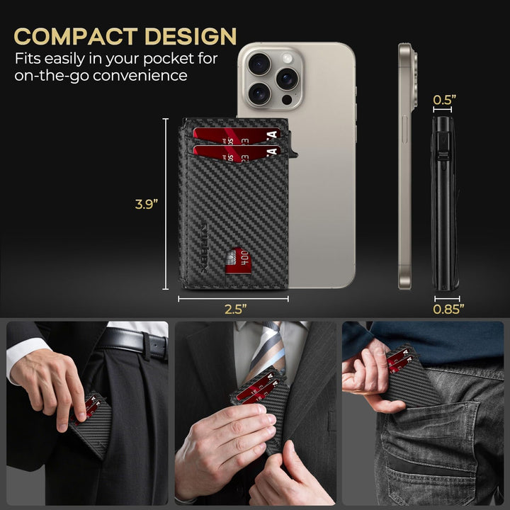 RUNBOX Cartera delgada para hombre, de aluminio, con bloqueo RFID,...