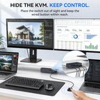 Conmutador KVM 2 monitores 2 computadoras, estación de acoplamiento KVM USB-C para 2 portátiles, monitor dual HDMI KVM con Thunderbolt 4 y EDID, 4K @60Hz/2K a 120Hz, 100W PD, 10Gbps USB