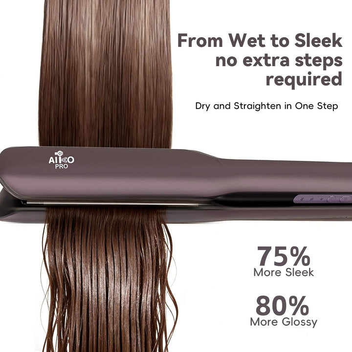 AirGlide - Plancha y secadora de cabello húmedo a seco 2 en 1 con f...