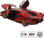 Lamborghini Sian FKP 37 Rojo con ruedas de cobre 118 Modelo de automóvil fundido a presión por Bburago 11046 TY-18-11046R