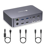 Conmutador KVM AV Access Dock 2 Monitores 2 Portátiles, Conmutador...