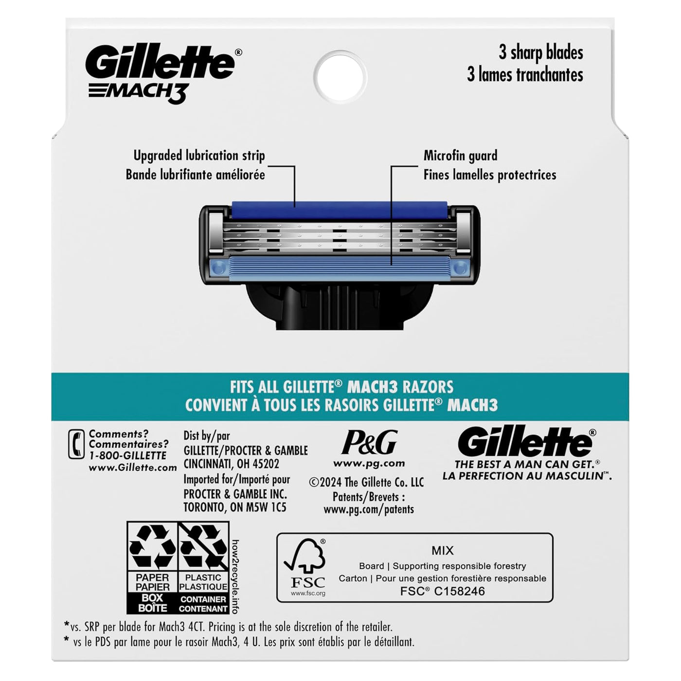 Gillette Mach3 - Recambios de maquinilla de afeitar para hombres, 1...