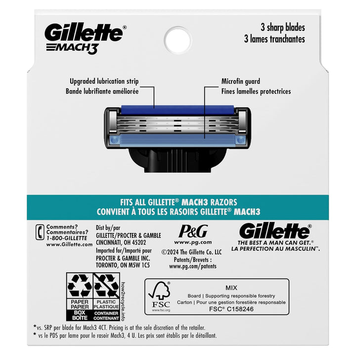 Gillette Mach3 - Recambios de maquinilla de afeitar para hombres, 1...