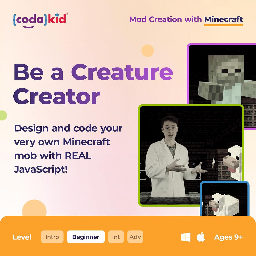 CodaKid Coding Box para niños - Actividad de Modding de Minecraft y Diseño de Juegos en Java, Edades 9+ - Incluye 12 meses de acceso y soporte de mentor en línea