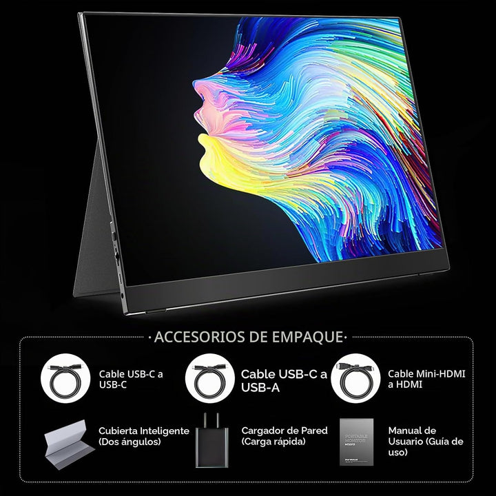 ForHelp True 4K Monitor portátil \u2013 15.6 pulgadas UHD 3840 × 21...