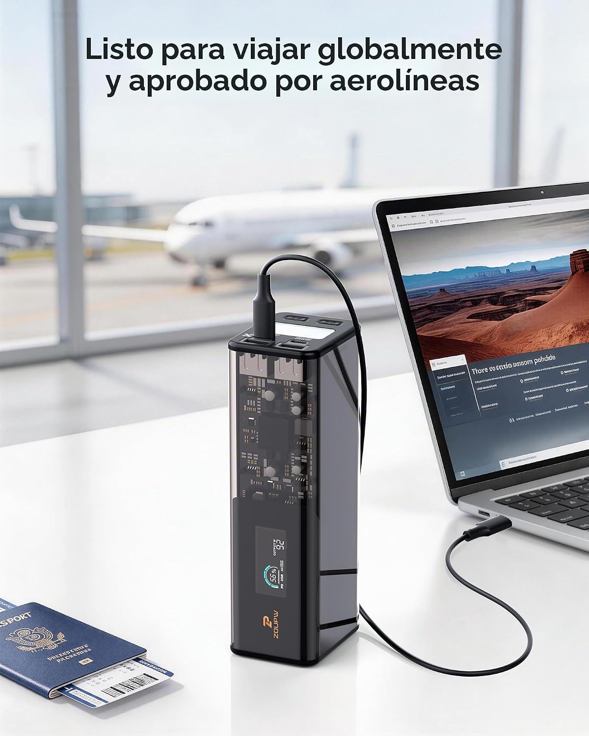 ZOUPW Banco de energía portátil de 140 W con salida de CA de onda s...