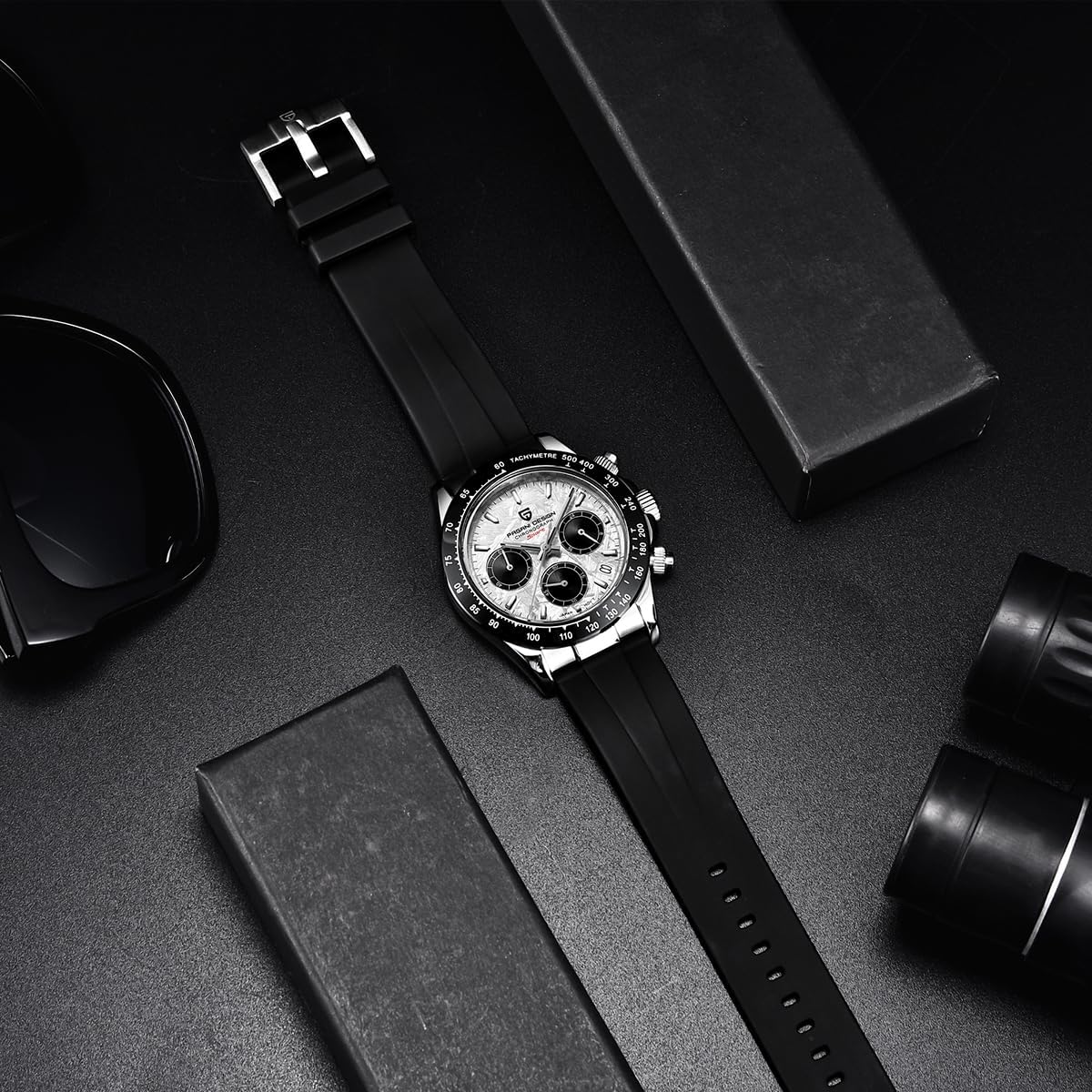 Reloj para hombre Pagani Design de cuarzo, estilo simple, cronógrafo de alta precisión, resistente al agua, bisel cerámico, cadena de acero inoxidable