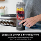Ninja Blast 16 oz. Licuadora personal portátil con tapa a prueba de fugas y pico Easy Sip, perfecta para batidos, inalámbrica, recargable por USB-C, piezas aptas para lavavajillas (Renovada) (Negro)