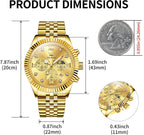 OLEVS Reloj para hombres, cuarzo, acero inoxidable, vestir, impermeable, luminoso
