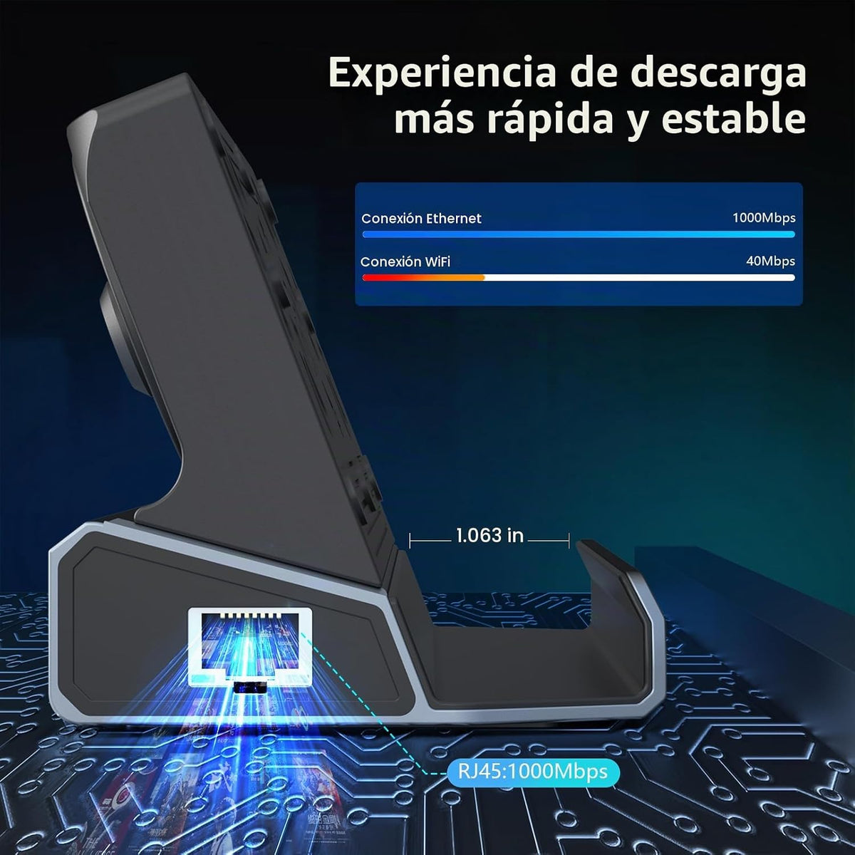 YCE Steam Deck/ROG Ally/Legion Go/Switch 2 Dock con ventiladores de 2 in