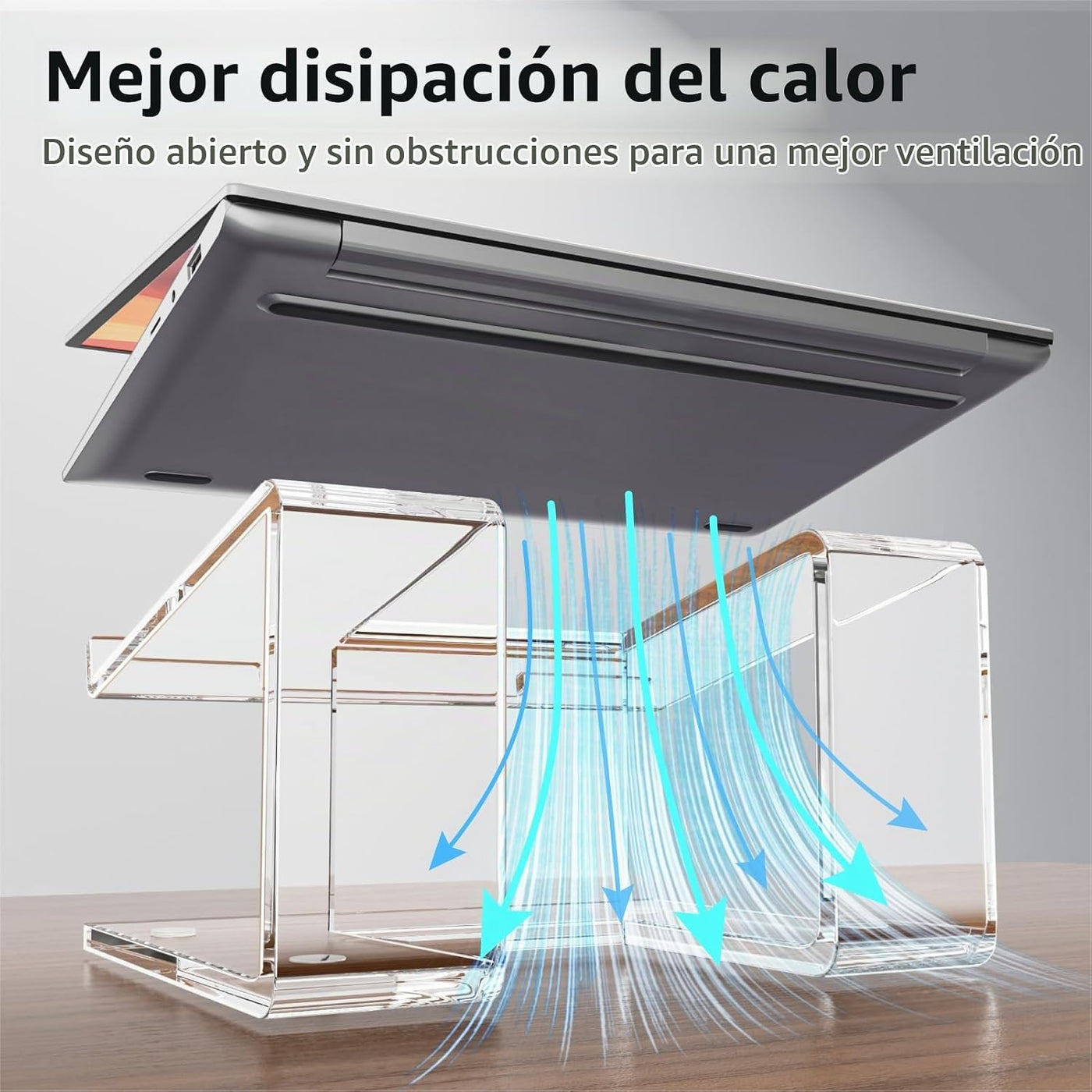 FUCDTEFC Soporte acrílico para computadora portátil, elevador de la...