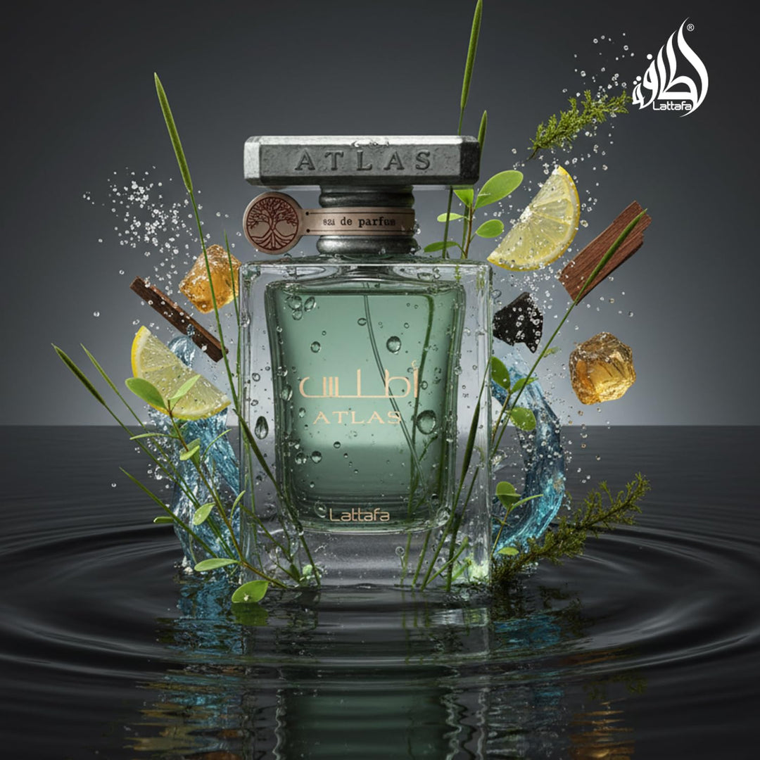 Lattafa Atlas Eau de Parfum Spray para Unisex, 1.85 onzas
