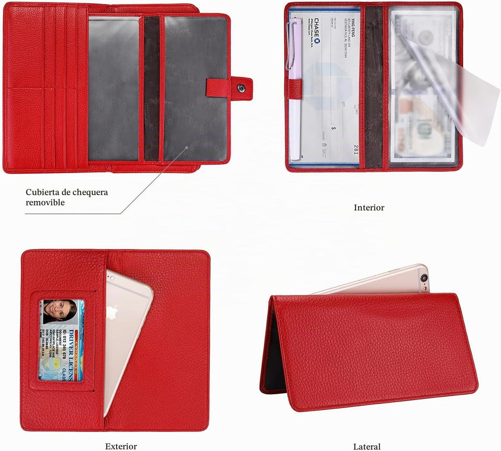 Itslife Billetera para Mujeres, Gran Capacidad con Bloqueo RFID, Billeteras de Cuero Organizador de Tarjetas de Crédito, Billetera para Damas con Portachequera