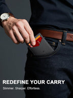 Ruiici Cartera para hombre, delgada y minimalista con clip para din...