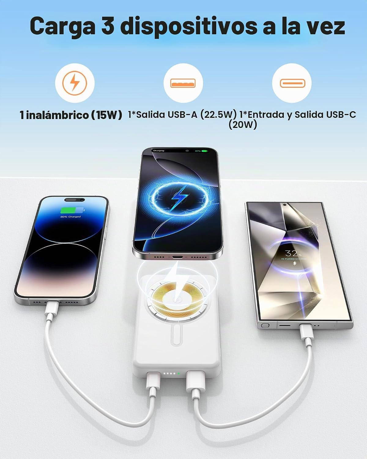 Aterob Cargador portátil Magsafe Power Bank, banco de energía magné...