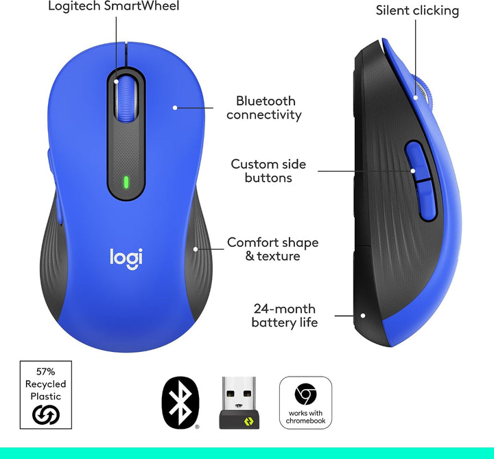 Logitech Ratón inalámbrico Signature M650 L de tamaño completo - Ma...