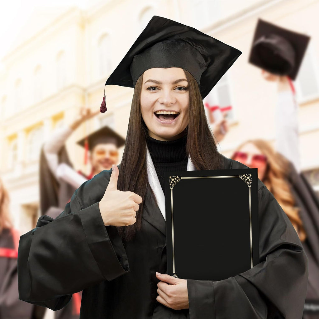 Soportes para certificados negros (100 paquetes), cubiertas de diploma con