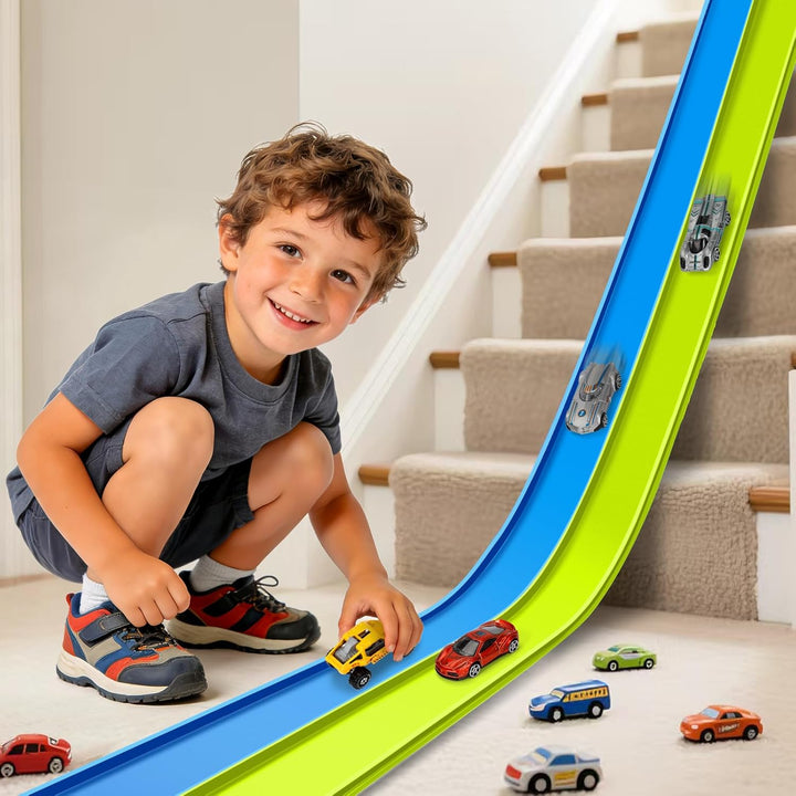Juguetes flexibles de pista de carreras para niños, juego de inicia...