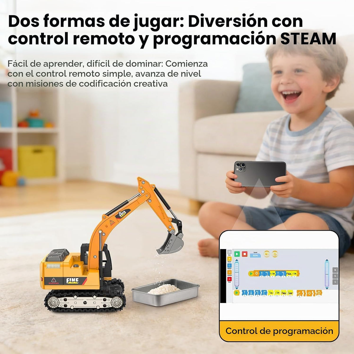 mini RC Excavator Toy 1:64 Vehículo de construcción de aleación de control remoto
