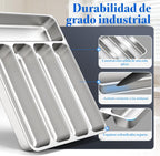 Organizador de cubiertos, acero inoxidable, apto para lavavajillas
