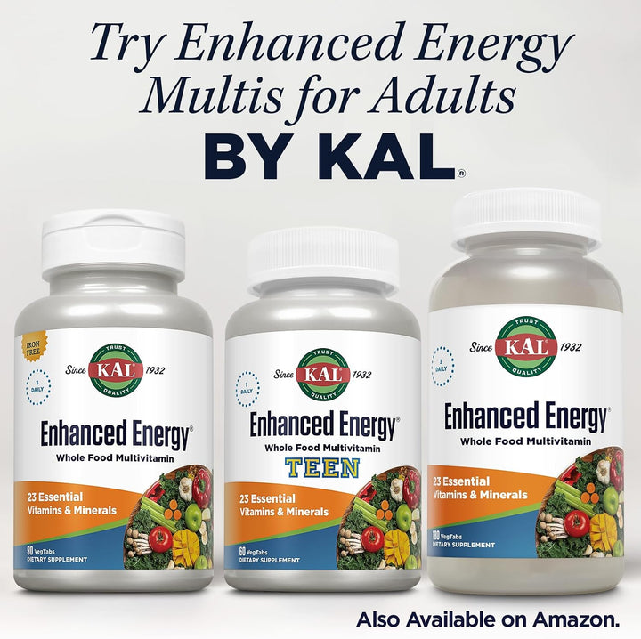 KAL Teens - Suplementos energéticos mejorados, multivitamínico de a...