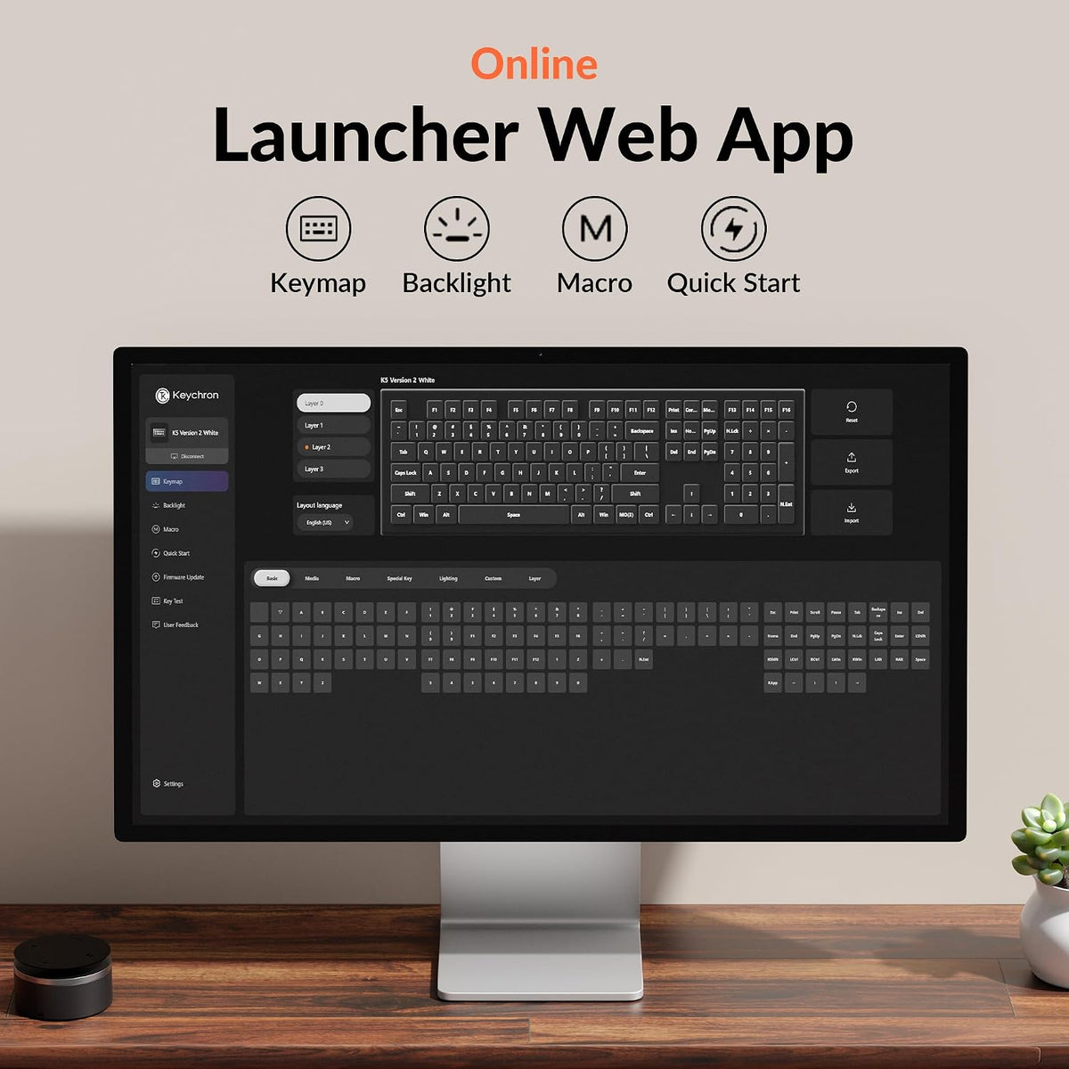 Keychron K5 Versión 2 Teclado Mecánico Inalámbrico Bluetooth de Perfil Bajo