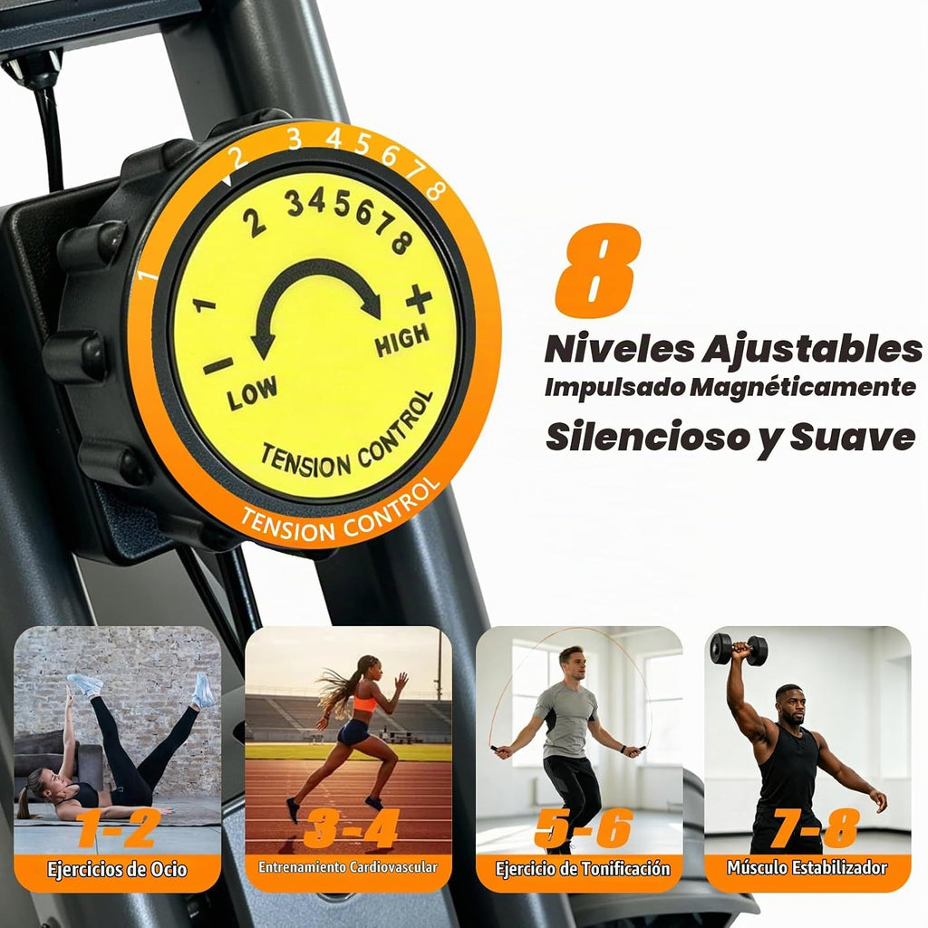 Bicicleta estática estática reclinada magnética plegable y