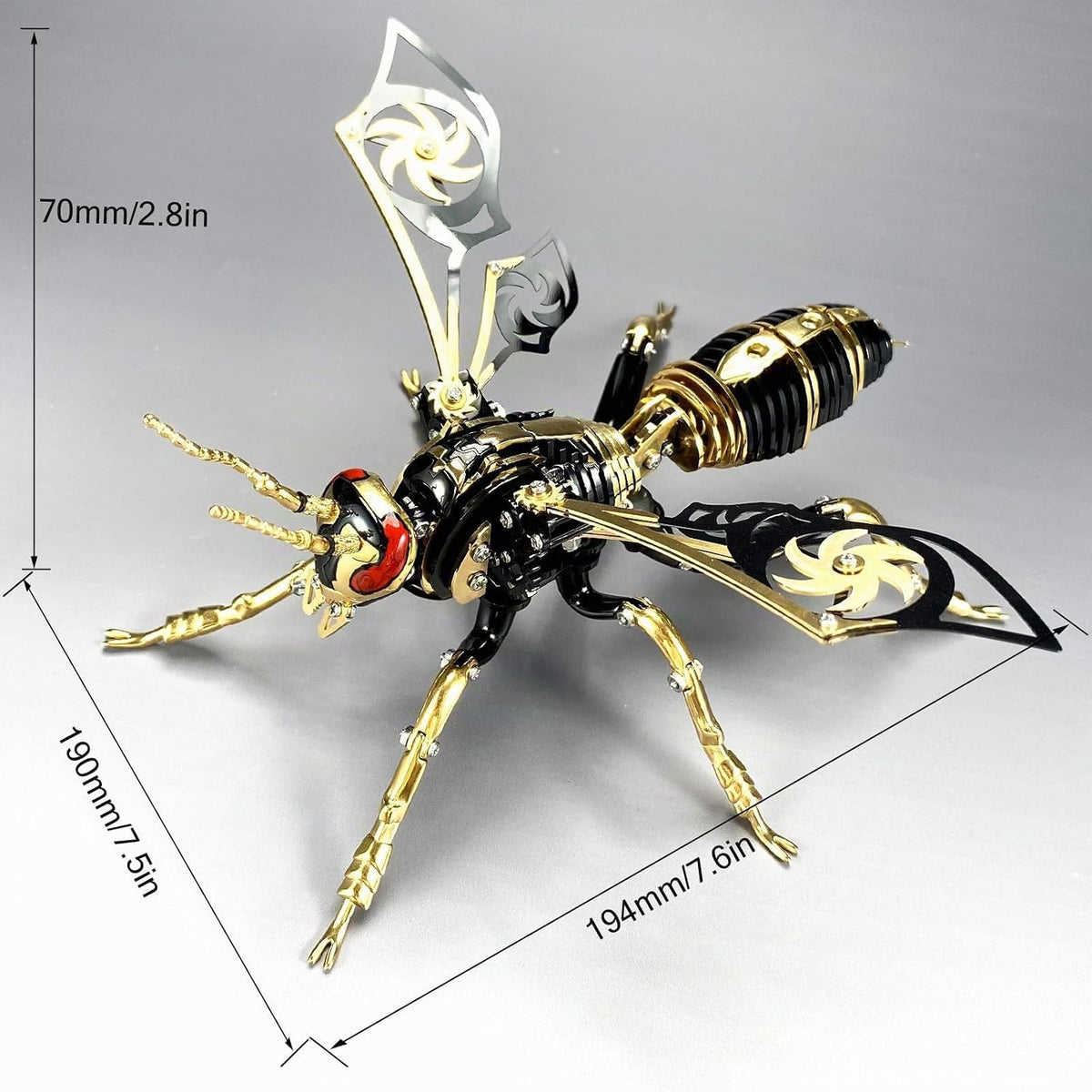 Rompecabezas de metal 3D para adultos, kits de modelo de avispa mecánica, bloques de construcción, avispón gigante del norte, montaje difícil de bricolaje para hombres