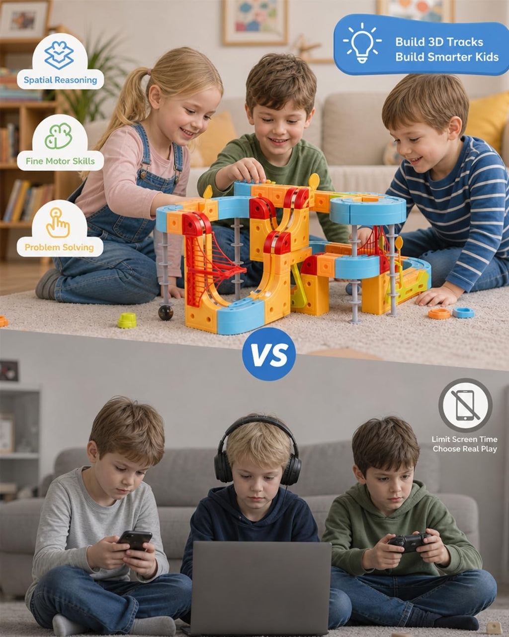 Juego de tren eléctrico magnético: autoensamblaje para niños